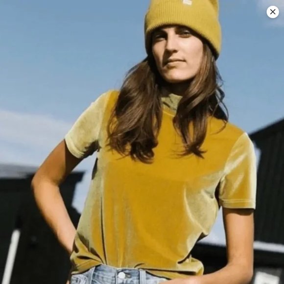 Madewell Velvet Mockneck Top - Picture 2 of 7